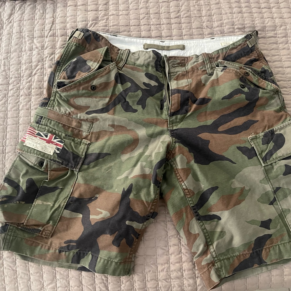 Denim and supply Ralph Lauren Army fatigue cargo shorts